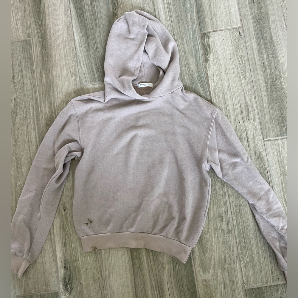 Perfect White Tee - mauve cotton fleece hoodie